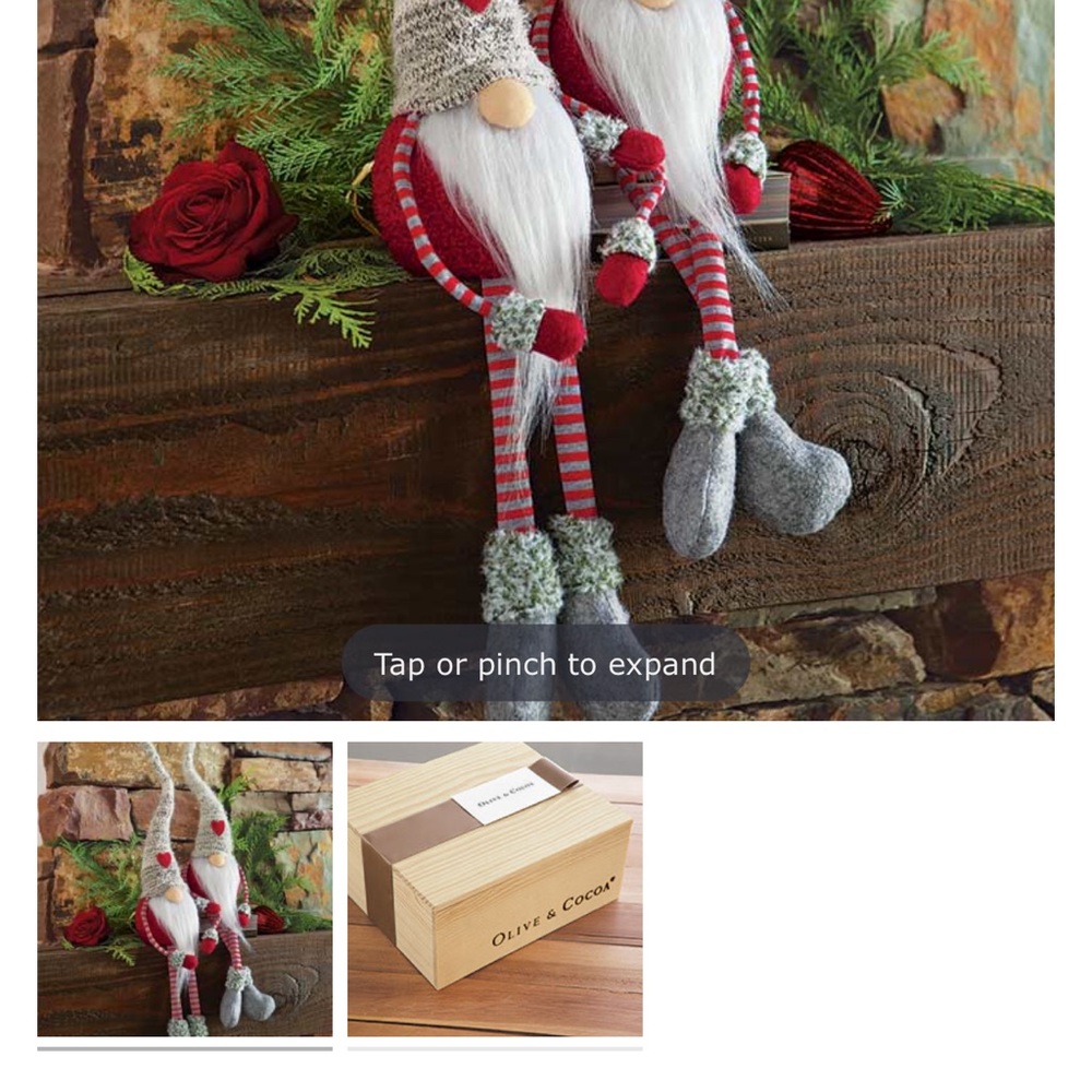 Festive Gnome Pair with Red and Gray Stripes